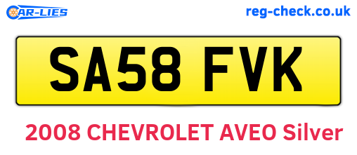 SA58FVK are the vehicle registration plates.