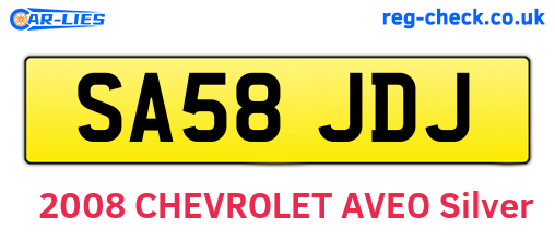 SA58JDJ are the vehicle registration plates.