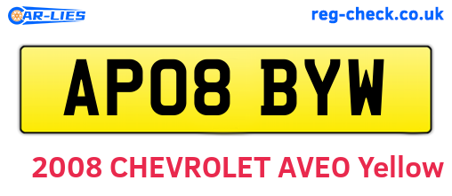 AP08BYW are the vehicle registration plates.
