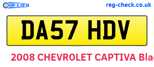DA57HDV are the vehicle registration plates.