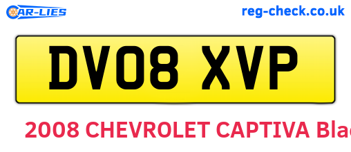 DV08XVP are the vehicle registration plates.