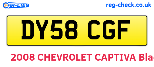 DY58CGF are the vehicle registration plates.
