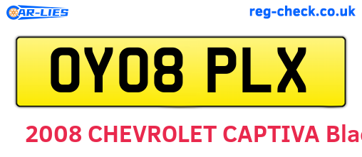 OY08PLX are the vehicle registration plates.