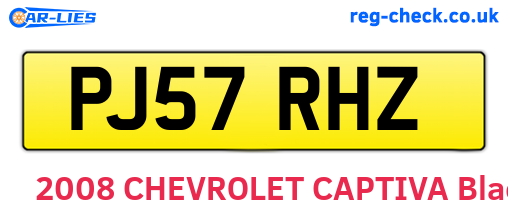 PJ57RHZ are the vehicle registration plates.