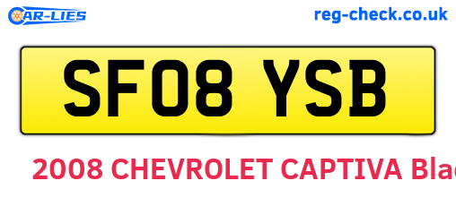 SF08YSB are the vehicle registration plates.