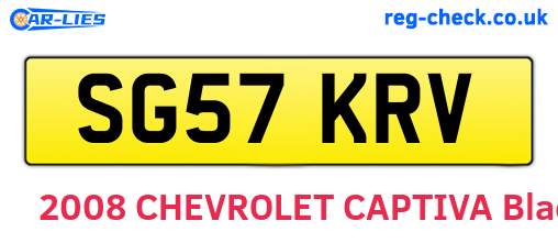 SG57KRV are the vehicle registration plates.