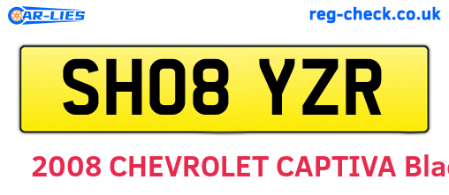 SH08YZR are the vehicle registration plates.