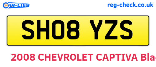 SH08YZS are the vehicle registration plates.