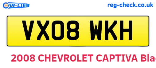 VX08WKH are the vehicle registration plates.
