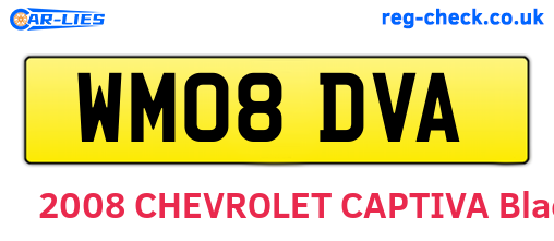 WM08DVA are the vehicle registration plates.