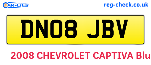 DN08JBV are the vehicle registration plates.