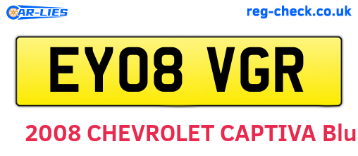 EY08VGR are the vehicle registration plates.