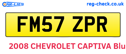 FM57ZPR are the vehicle registration plates.