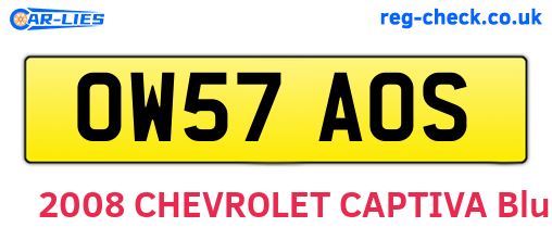 OW57AOS are the vehicle registration plates.