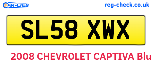 SL58XWX are the vehicle registration plates.