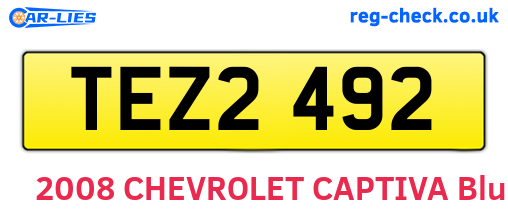 TEZ2492 are the vehicle registration plates.