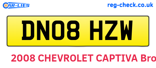 DN08HZW are the vehicle registration plates.