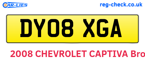 DY08XGA are the vehicle registration plates.