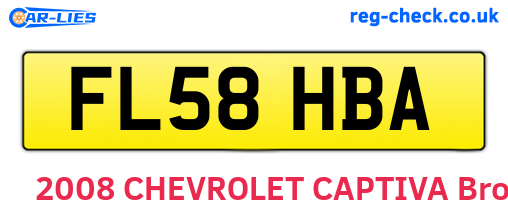 FL58HBA are the vehicle registration plates.