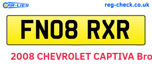 FN08RXR are the vehicle registration plates.