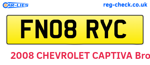 FN08RYC are the vehicle registration plates.
