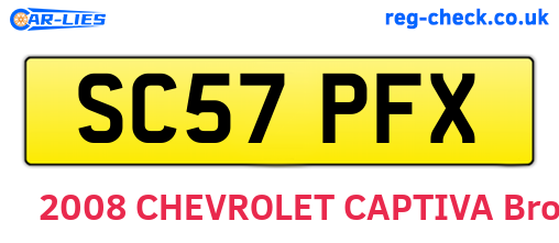 SC57PFX are the vehicle registration plates.