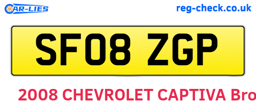 SF08ZGP are the vehicle registration plates.