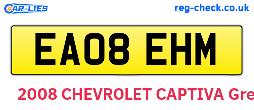 EA08EHM are the vehicle registration plates.