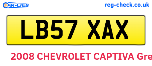 LB57XAX are the vehicle registration plates.
