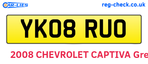 YK08RUO are the vehicle registration plates.