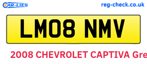 LM08NMV are the vehicle registration plates.
