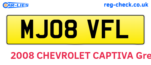 MJ08VFL are the vehicle registration plates.