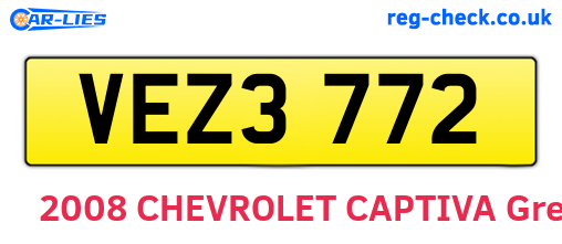 VEZ3772 are the vehicle registration plates.