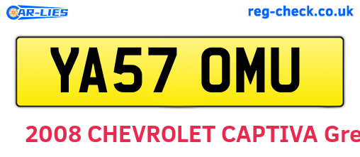 YA57OMU are the vehicle registration plates.