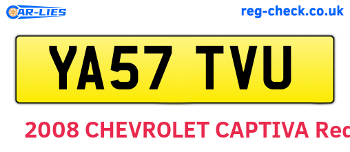YA57TVU are the vehicle registration plates.