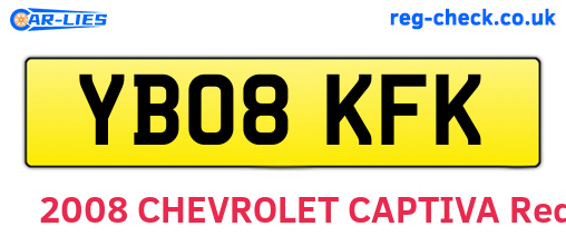 YB08KFK are the vehicle registration plates.