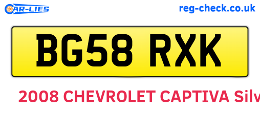 BG58RXK are the vehicle registration plates.