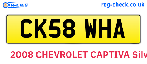 CK58WHA are the vehicle registration plates.