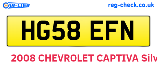 HG58EFN are the vehicle registration plates.