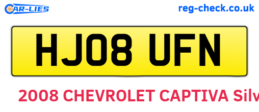 HJ08UFN are the vehicle registration plates.