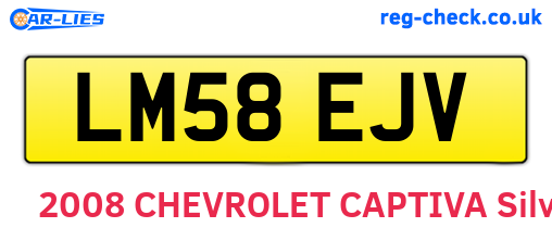 LM58EJV are the vehicle registration plates.