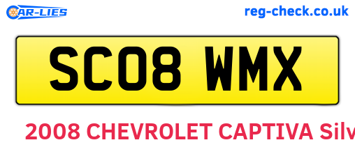 SC08WMX are the vehicle registration plates.