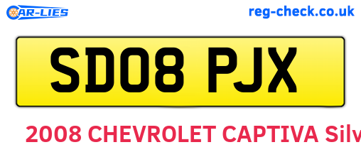 SD08PJX are the vehicle registration plates.