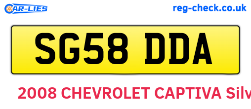 SG58DDA are the vehicle registration plates.