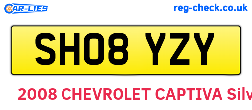 SH08YZY are the vehicle registration plates.