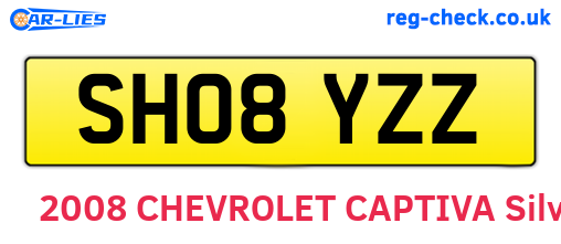 SH08YZZ are the vehicle registration plates.