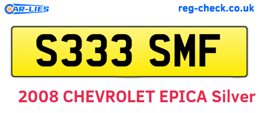 S333SMF are the vehicle registration plates.