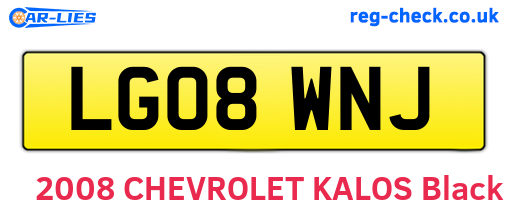 LG08WNJ are the vehicle registration plates.
