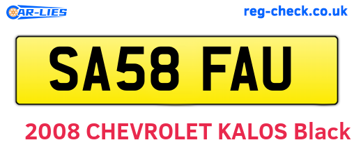 SA58FAU are the vehicle registration plates.