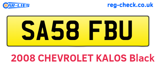 SA58FBU are the vehicle registration plates.